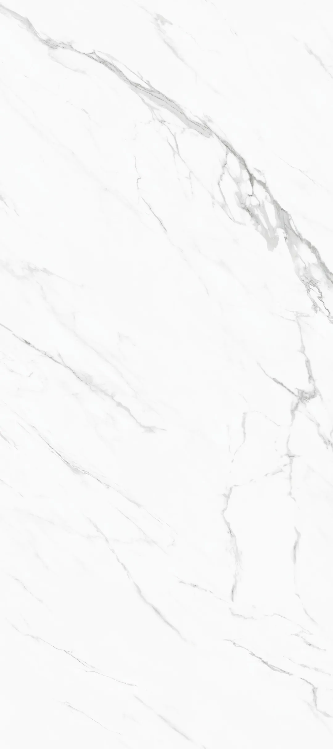 white polished glazed sintered stone slab with soft grey marble vein texture for wall application
