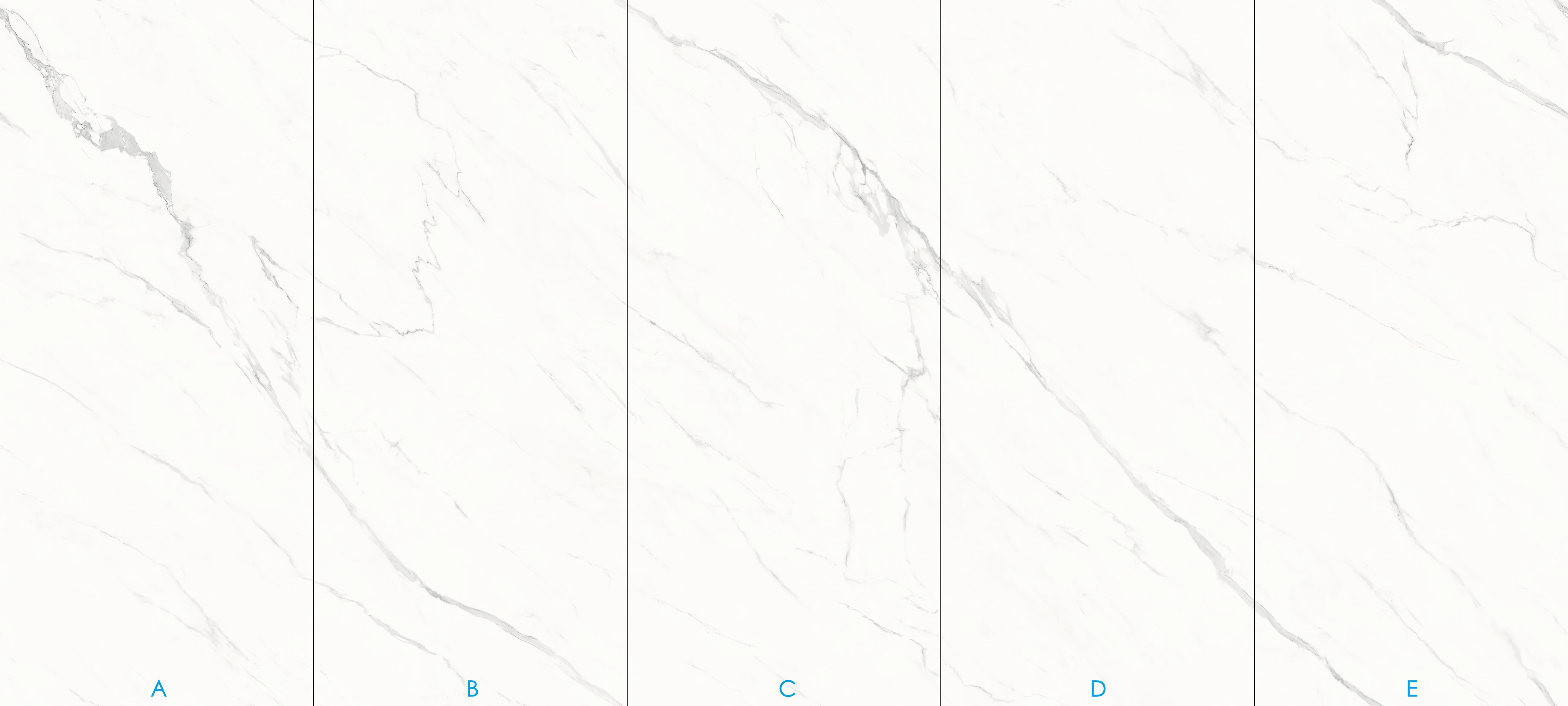 MA1227011SL marble look satin white sintered stone 5 pattern slab design with natural marble inspired gray veining