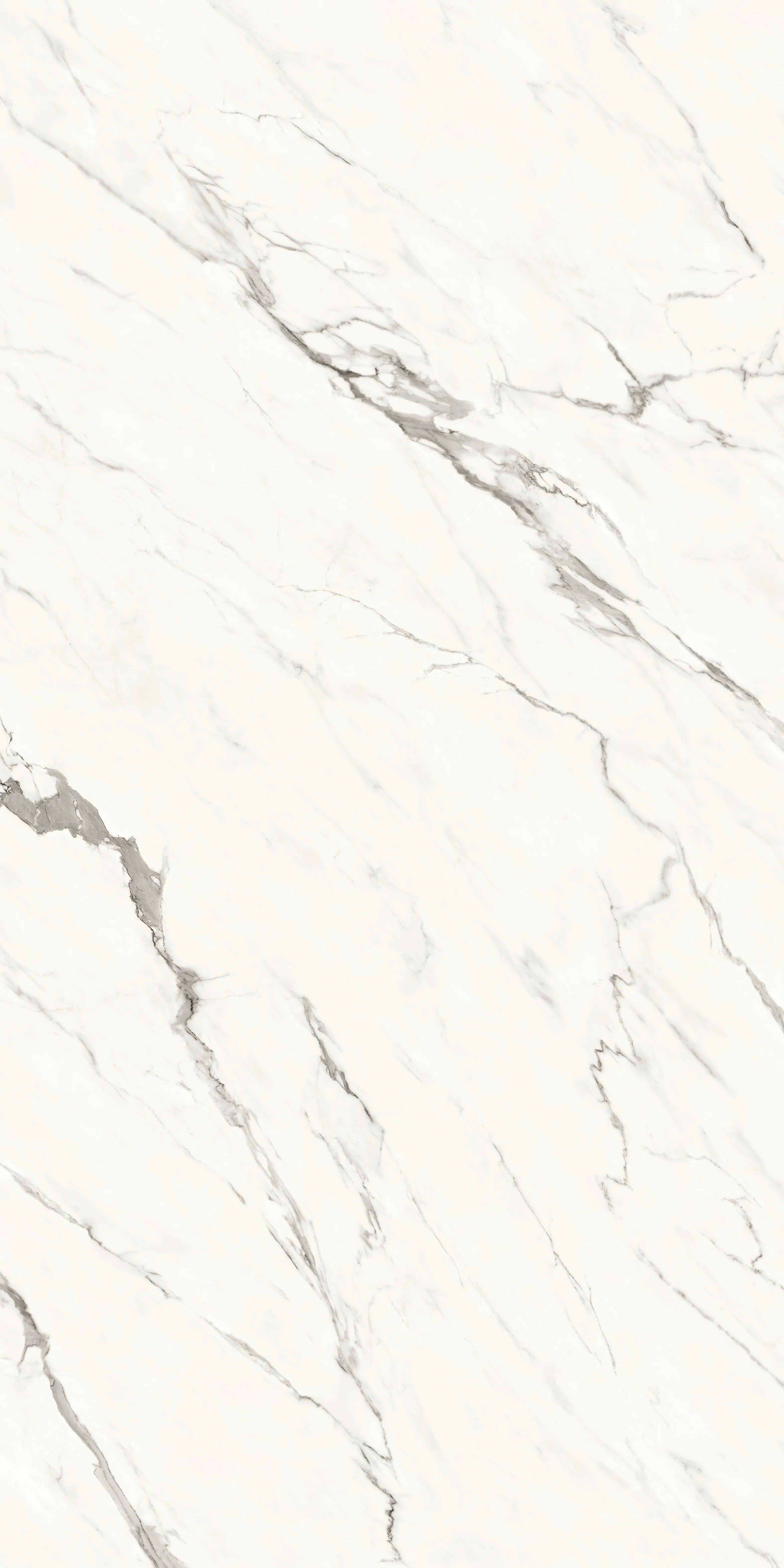 1600×3200×12mm marble look matte textured white sintered stone slab pattern A with natural gray marble veining