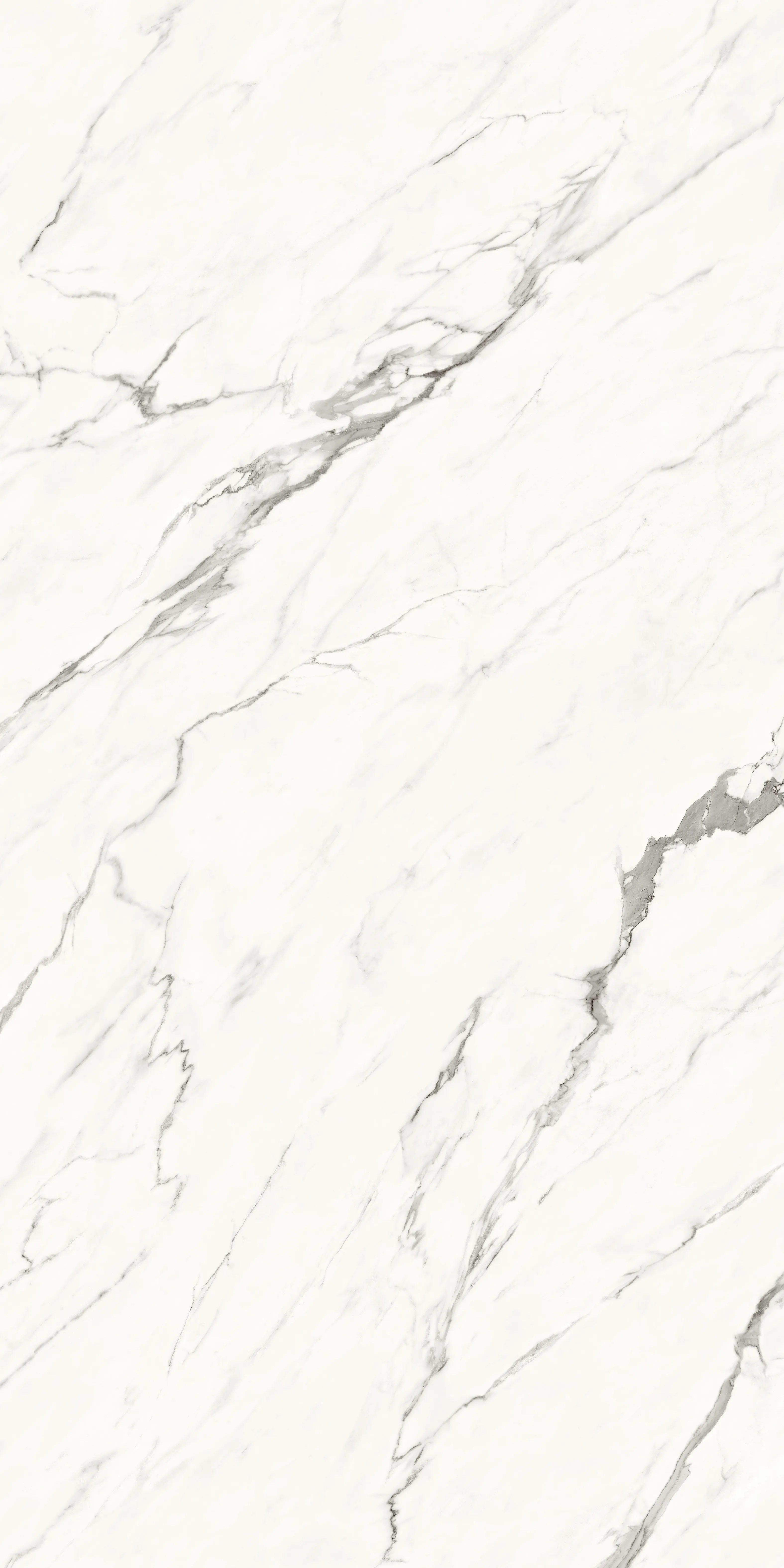 pattern B marble look matte textured white sintered stone slab with natural marble inspired gray vein movement