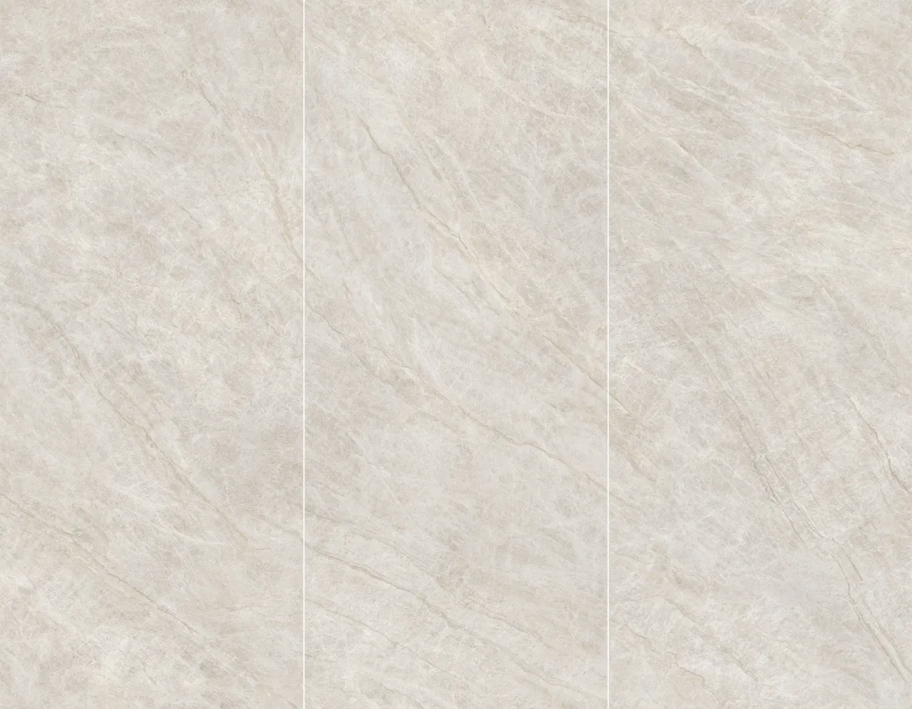 three face continuous vein glossy beige marble look sintered stone slab with seamless pattern design