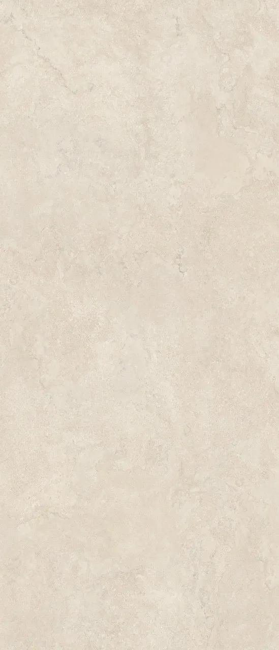 Beige limestone inspired sintered stone slab with textured glazed surface for wall and floor applications