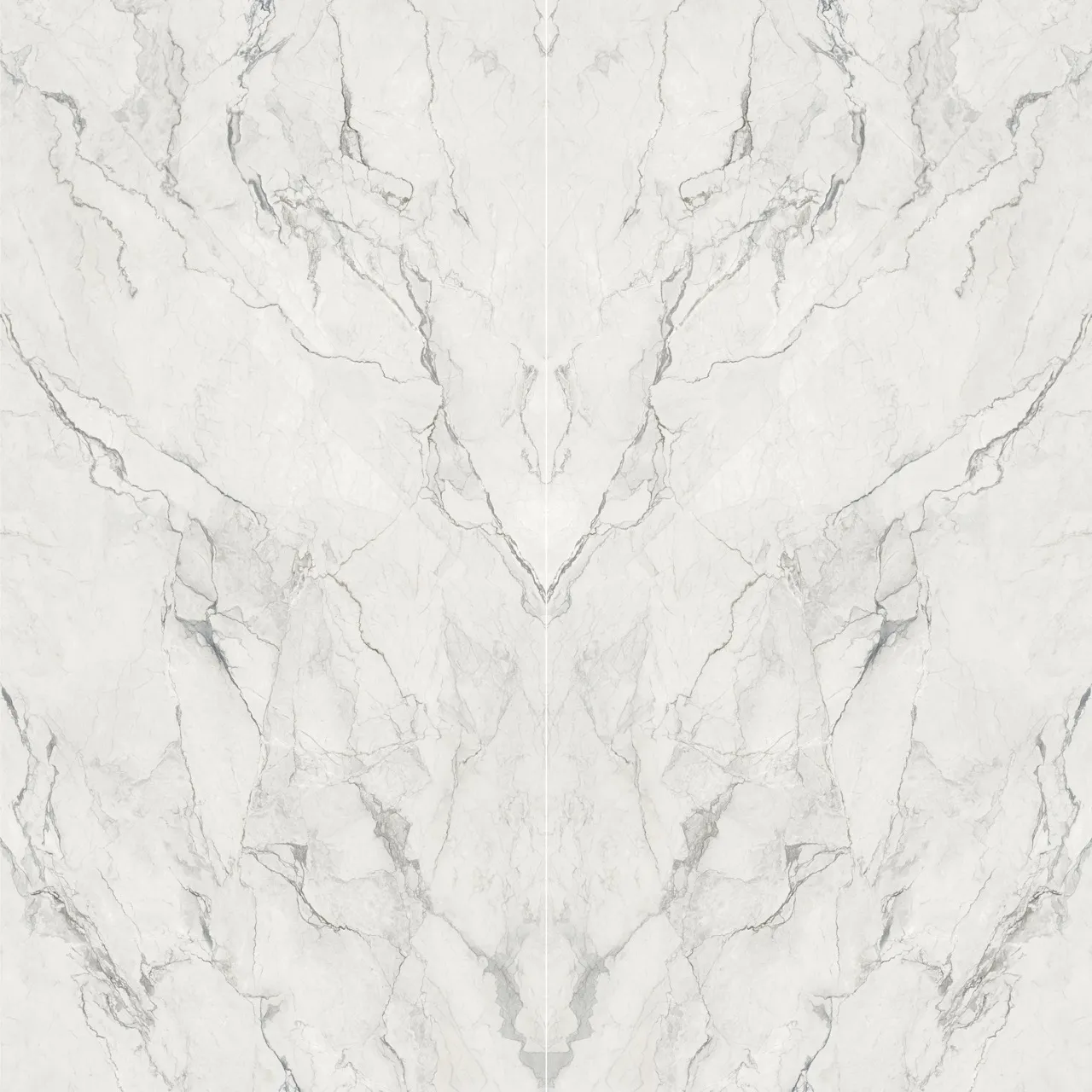 Bookmatched White Marble Look Sintered Stone Slab Design MA1632266ST12