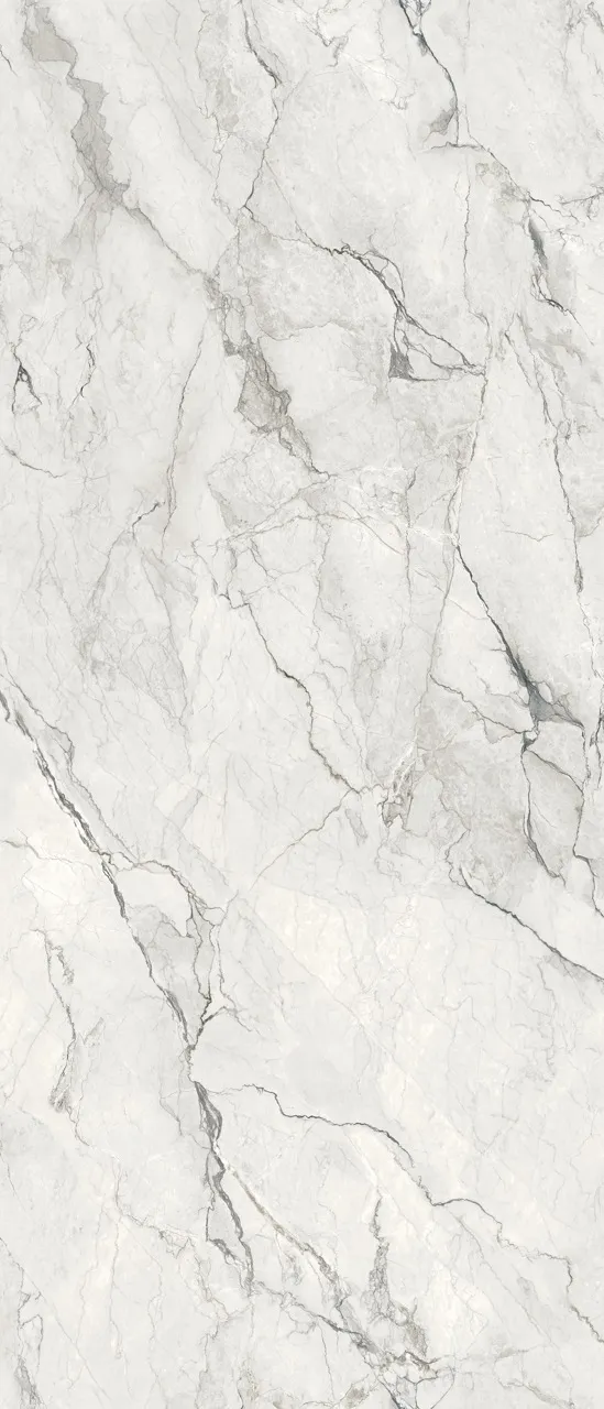 Polished White Marble Look Sintered Stone Flooring for High Traffic Areas