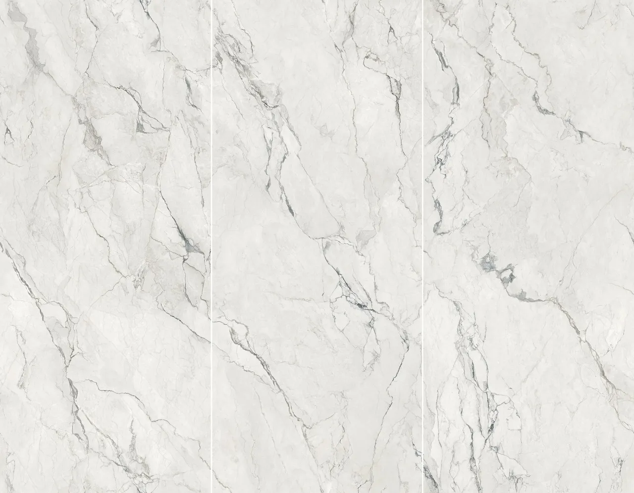Bookmatched White Marble Look Matte Textured Sintered Stone Layout MA1227266ST