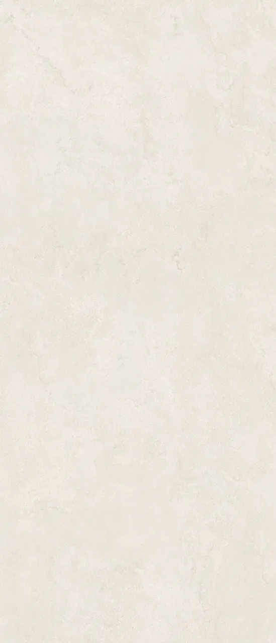 Ivory white limestone inspired sintered stone slab with refined matte textured surface for wall and floor applications