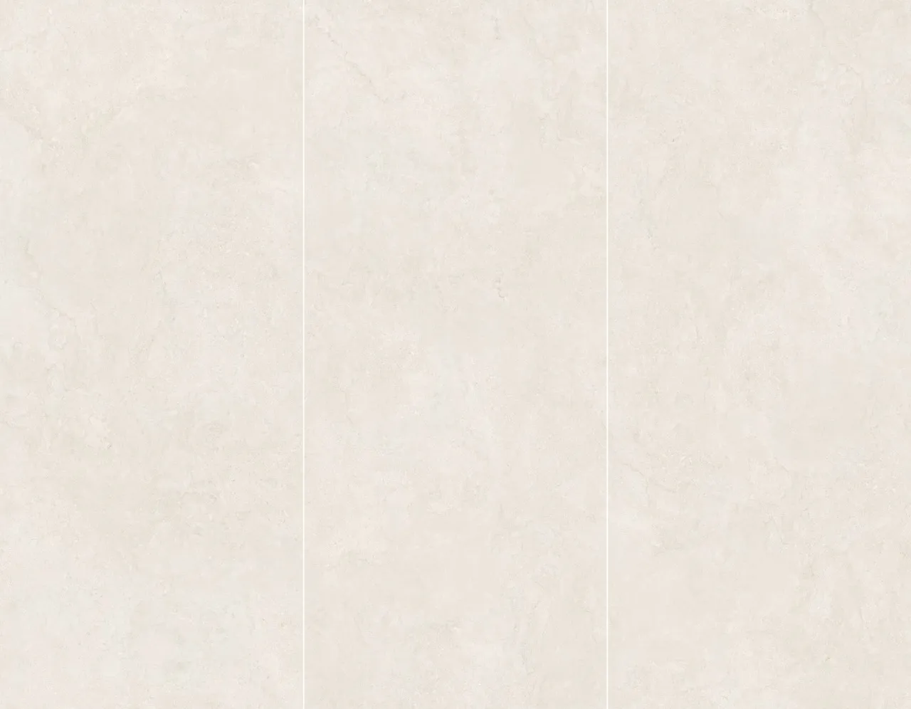 Three-face random pattern ivory white limestone look sintered stone with matte textured glazed finish