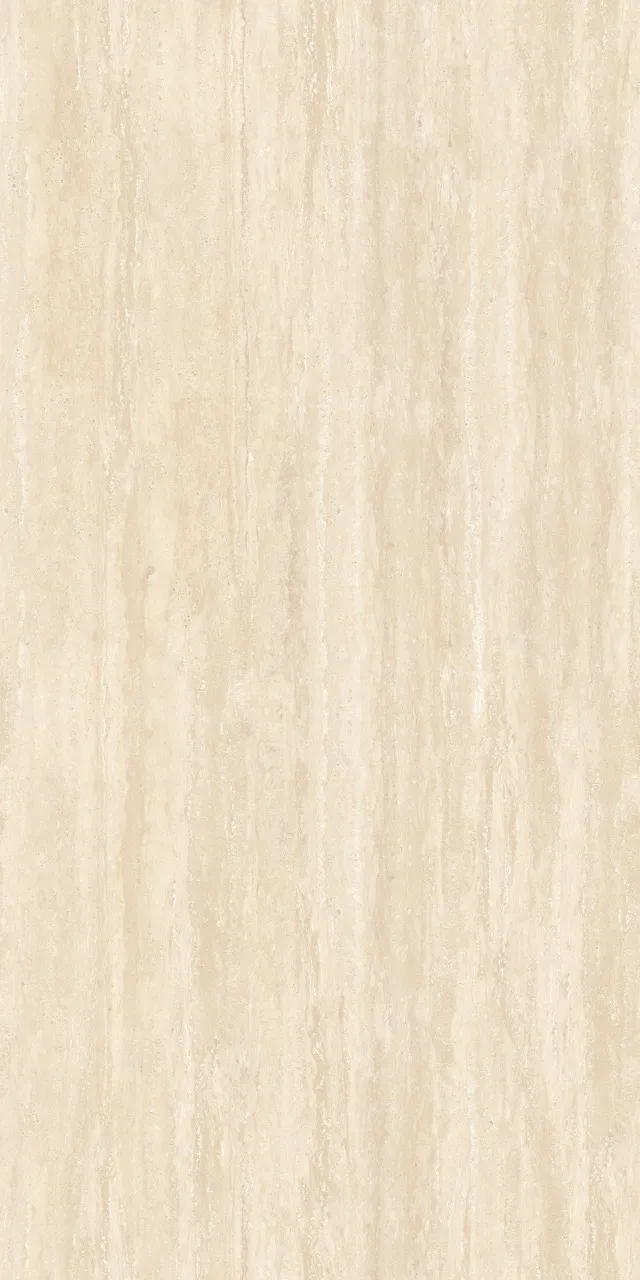1600×3200×12mm beige travertine look sintered stone slab with natural linear movement
