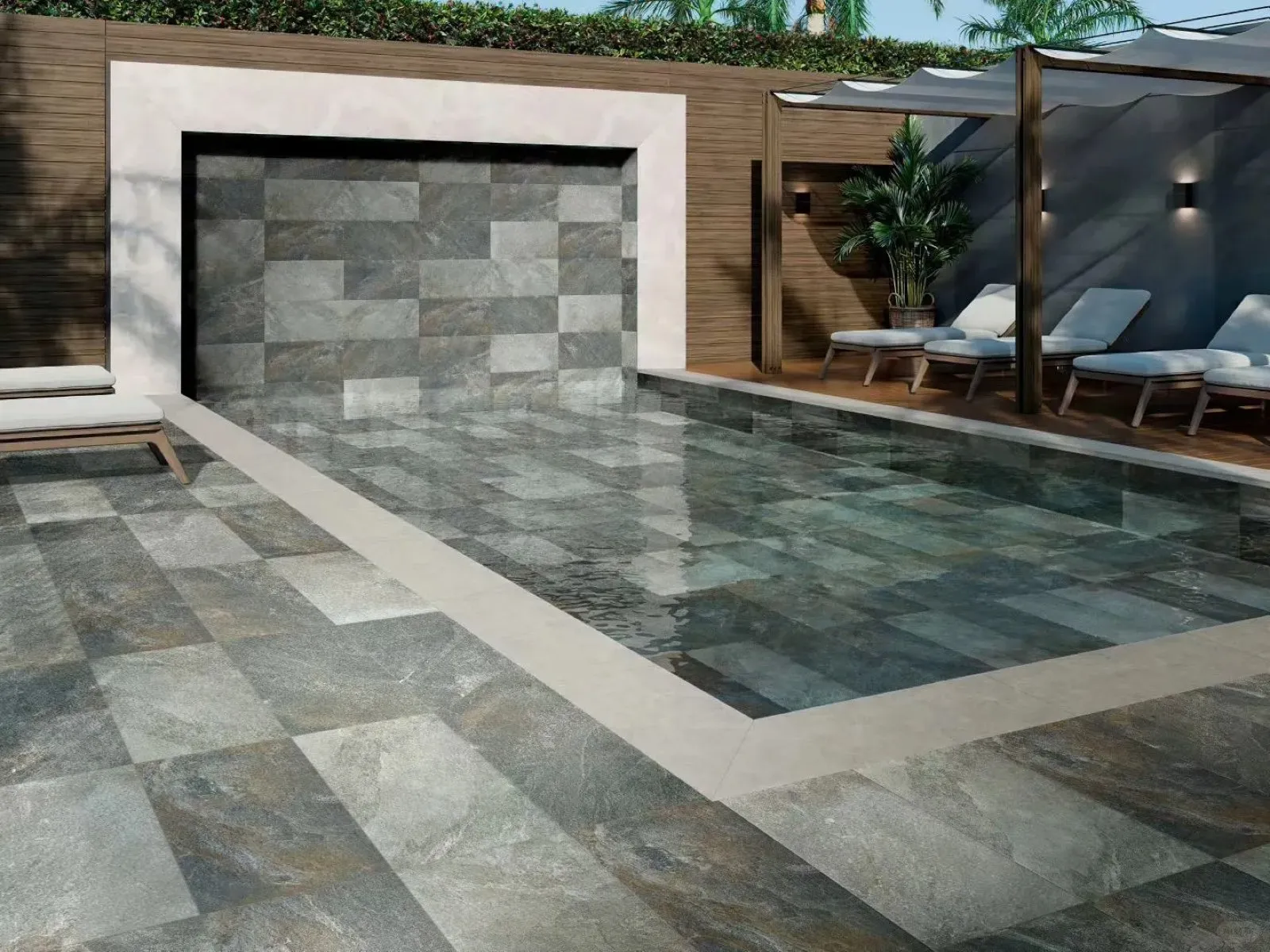 600x600x20mm Glazed Matte Textured Non Slip Charcoal Slate Look Porcelain Tile Application View - QUACHA46A