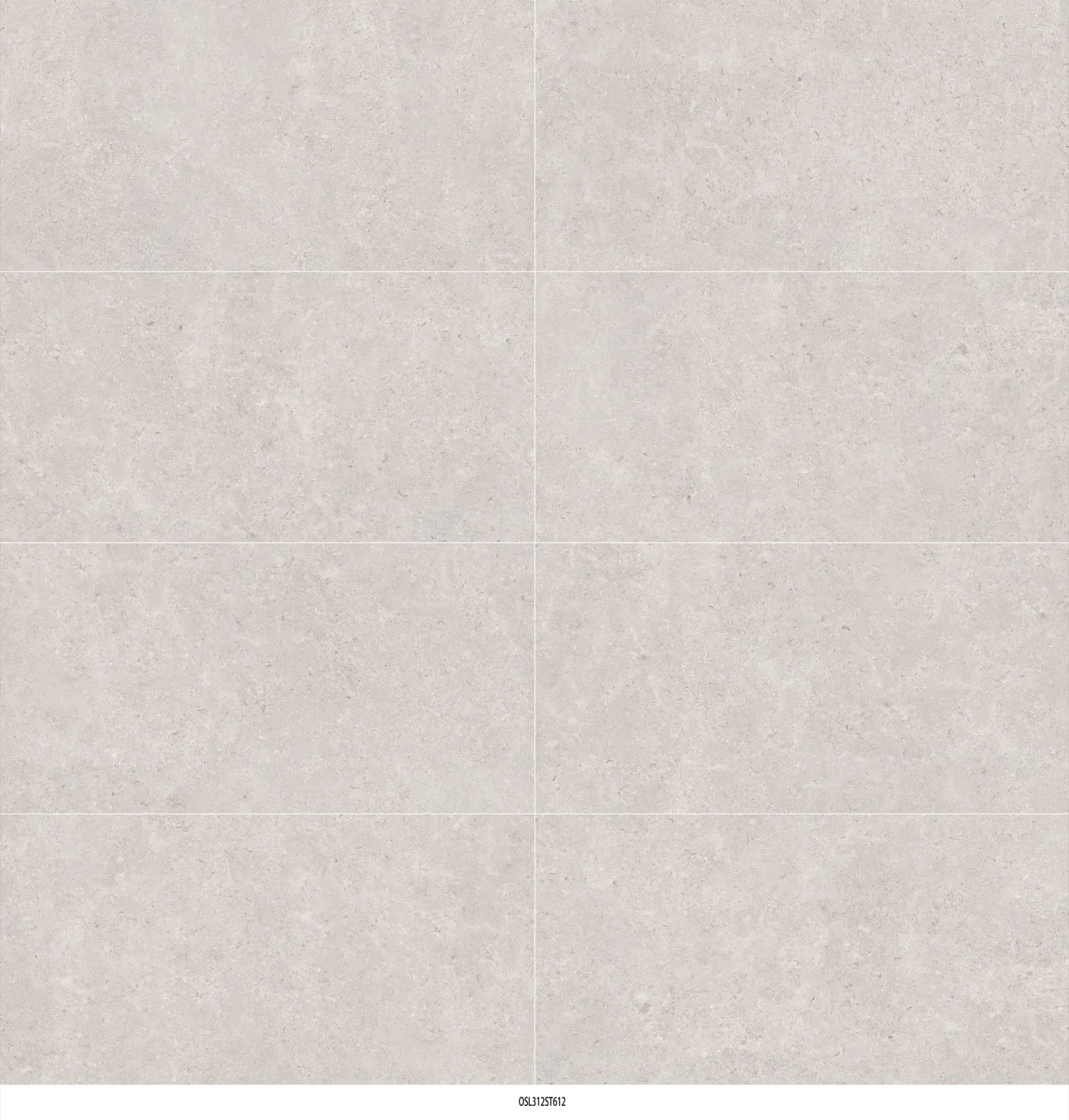 OSL312GL612 / OSL312ST612 gray limestone porcelain tile in 600x1200mm, shown with calm gray stone movement and soft limestone texture