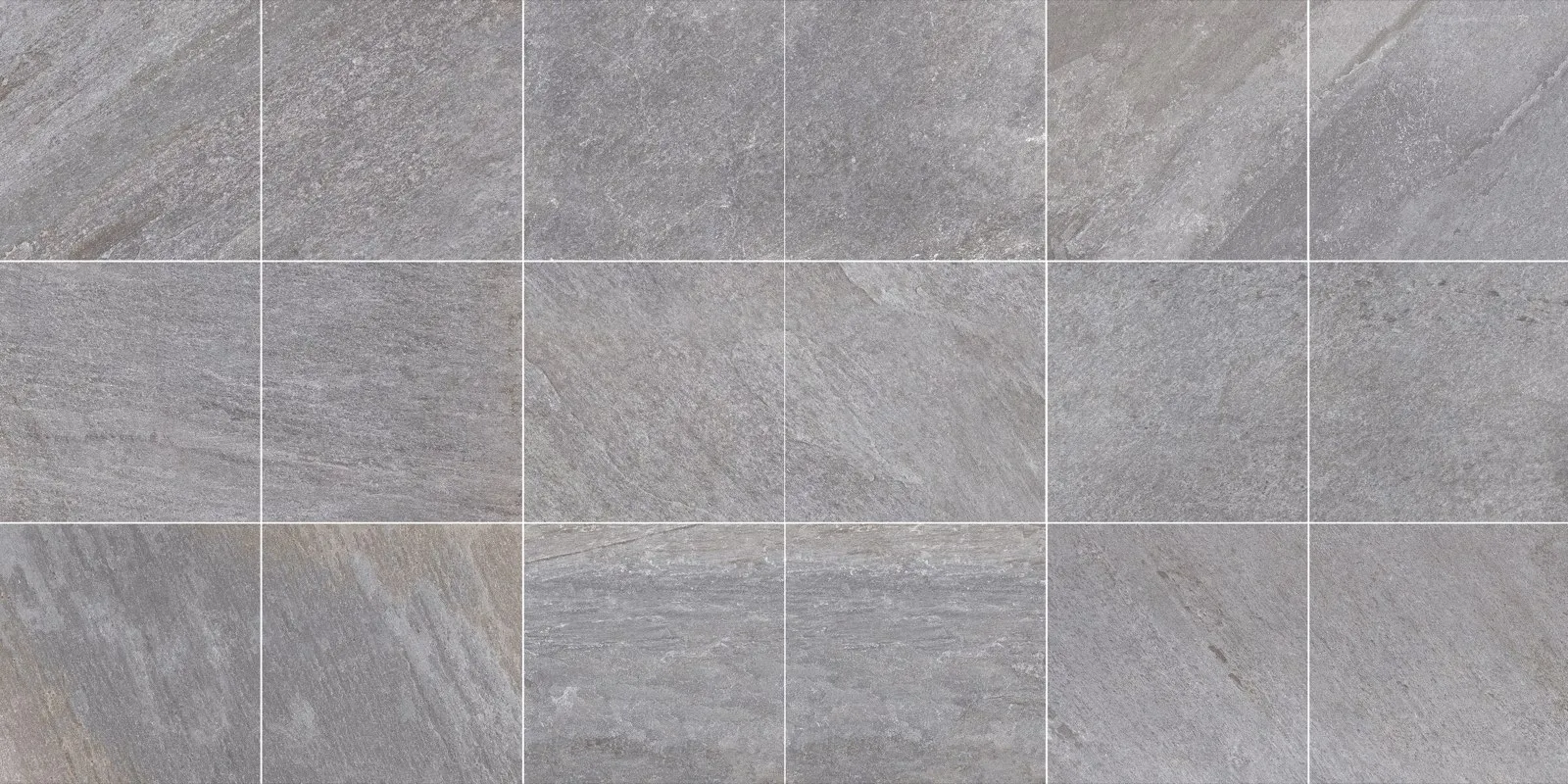 QUAGRY45N, QUAGRY45A gray Quartz Porcelain Tile in 600x1200mm and 600x600mm, shown as a product image showing the tile surface, color tone, veining, and finish