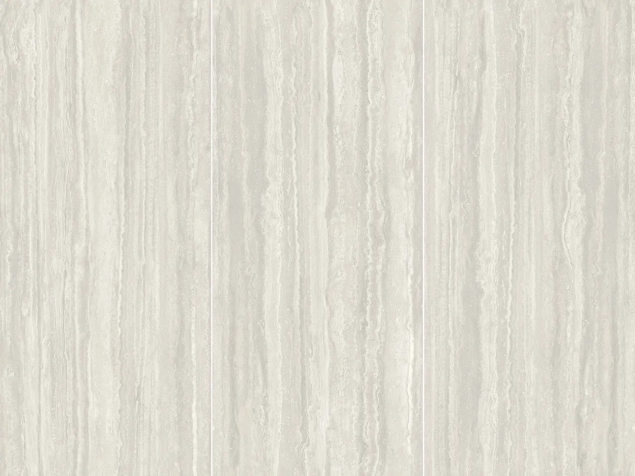 gray travertine look sintered stone layout showing continuous vein pattern across multiple slabs