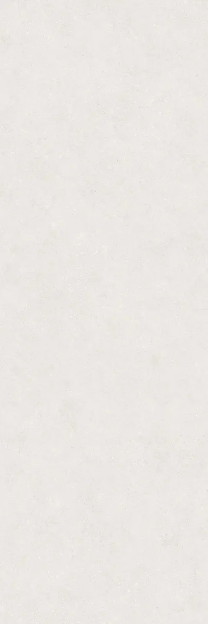 Large-format ivory white limestone look sintered stone with soft natural texture