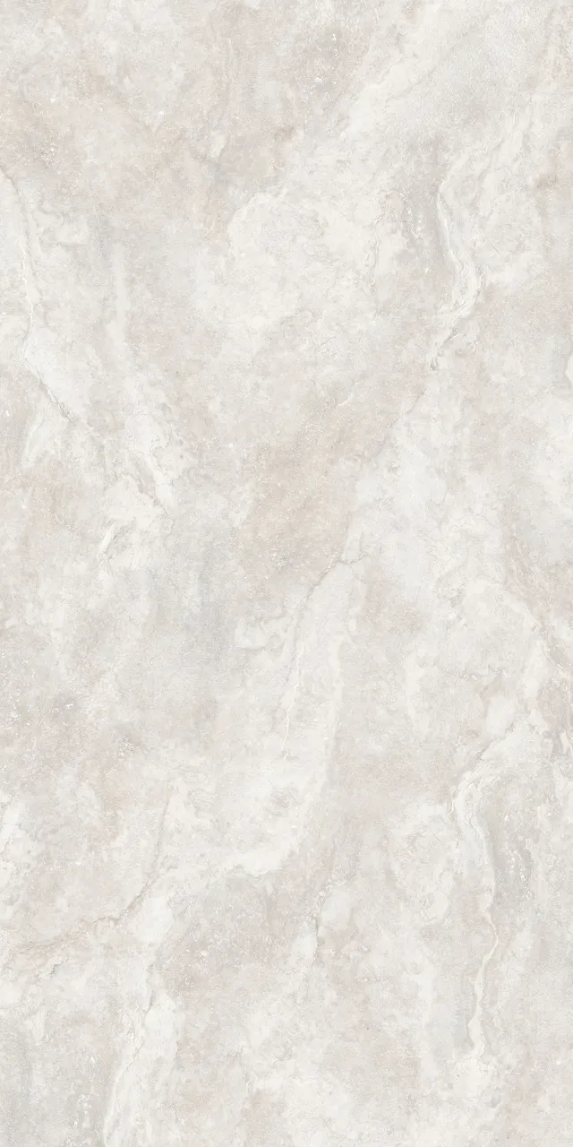 Ivory white marble look sintered stone slab with soft natural veining and matte textured surface