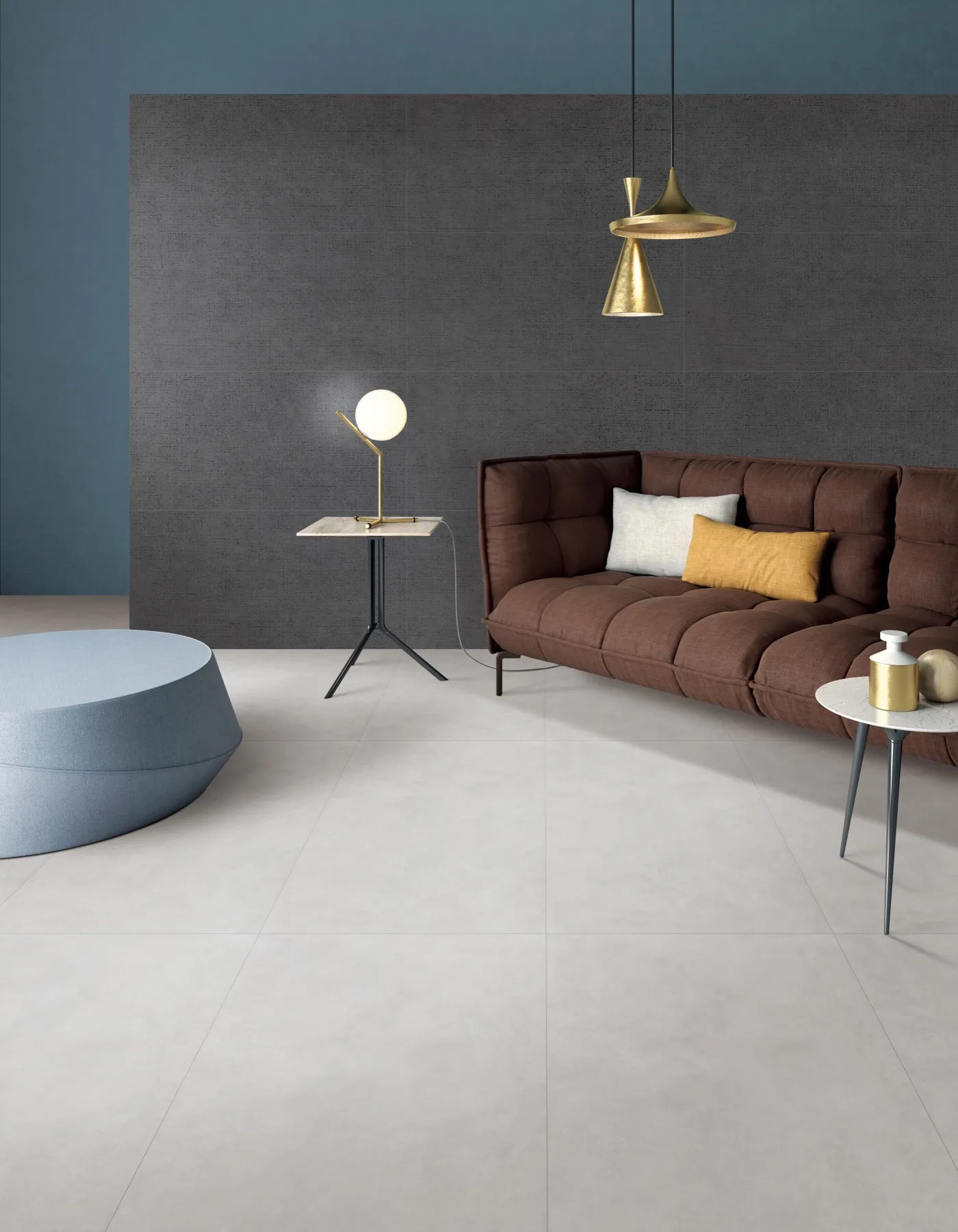 OC533126 light Gray Cement Look Porcelain Tile in 600x1200mm, shown as a product image showing the tile surface, color tone, veining, and finish