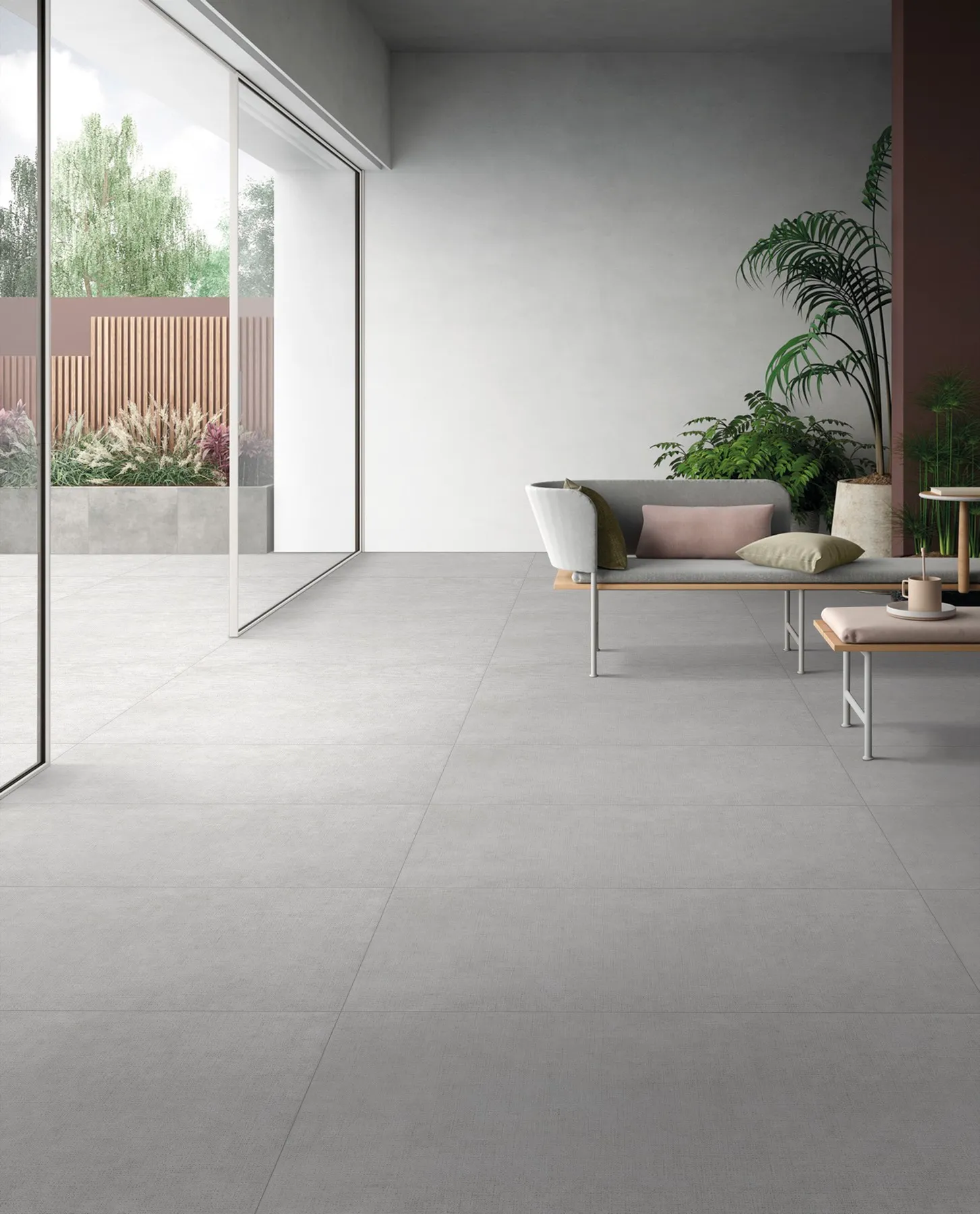 OC533126 light Gray Cement Look Porcelain Tile in 600x1200mm, shown as a product image showing the tile surface, color tone, veining, and finish