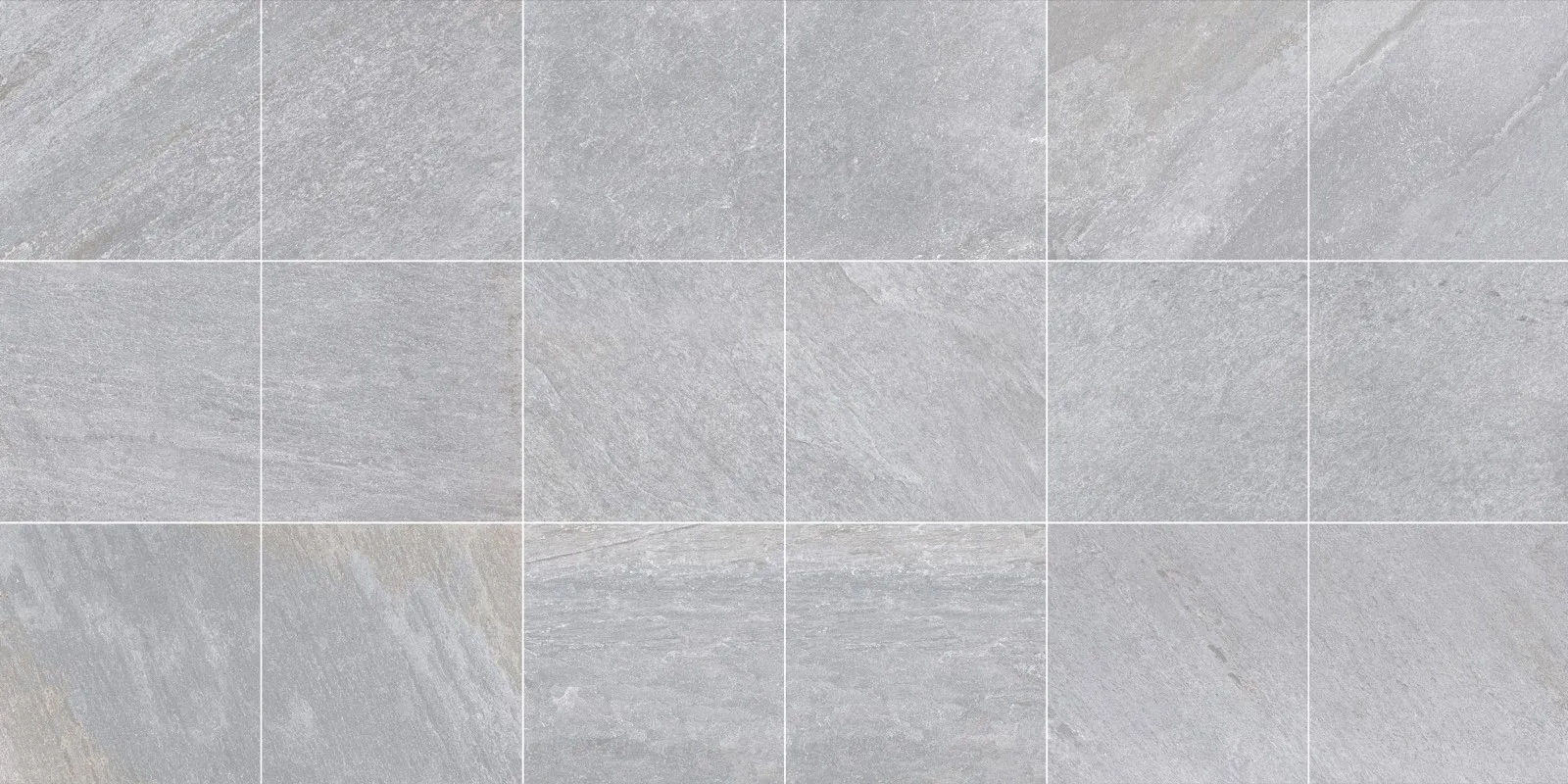 QUASIL44N, QUASIL44A light Gray Quartz Porcelain Tile in 600x1200mm and 600x600mm, shown as a product image showing the tile surface, color tone, veining, and finish