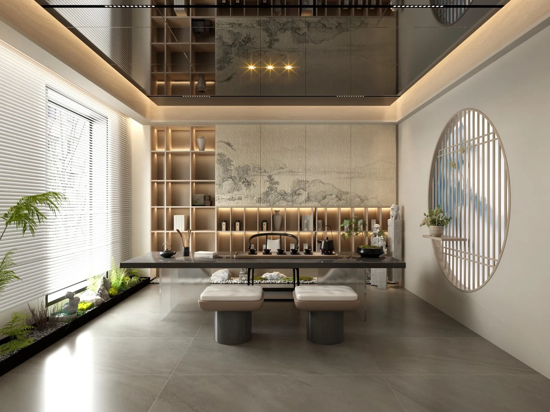 750x1500mm Glazed Matte Light Gray Sandstone Porcelain Tile Application View - FS157753DG