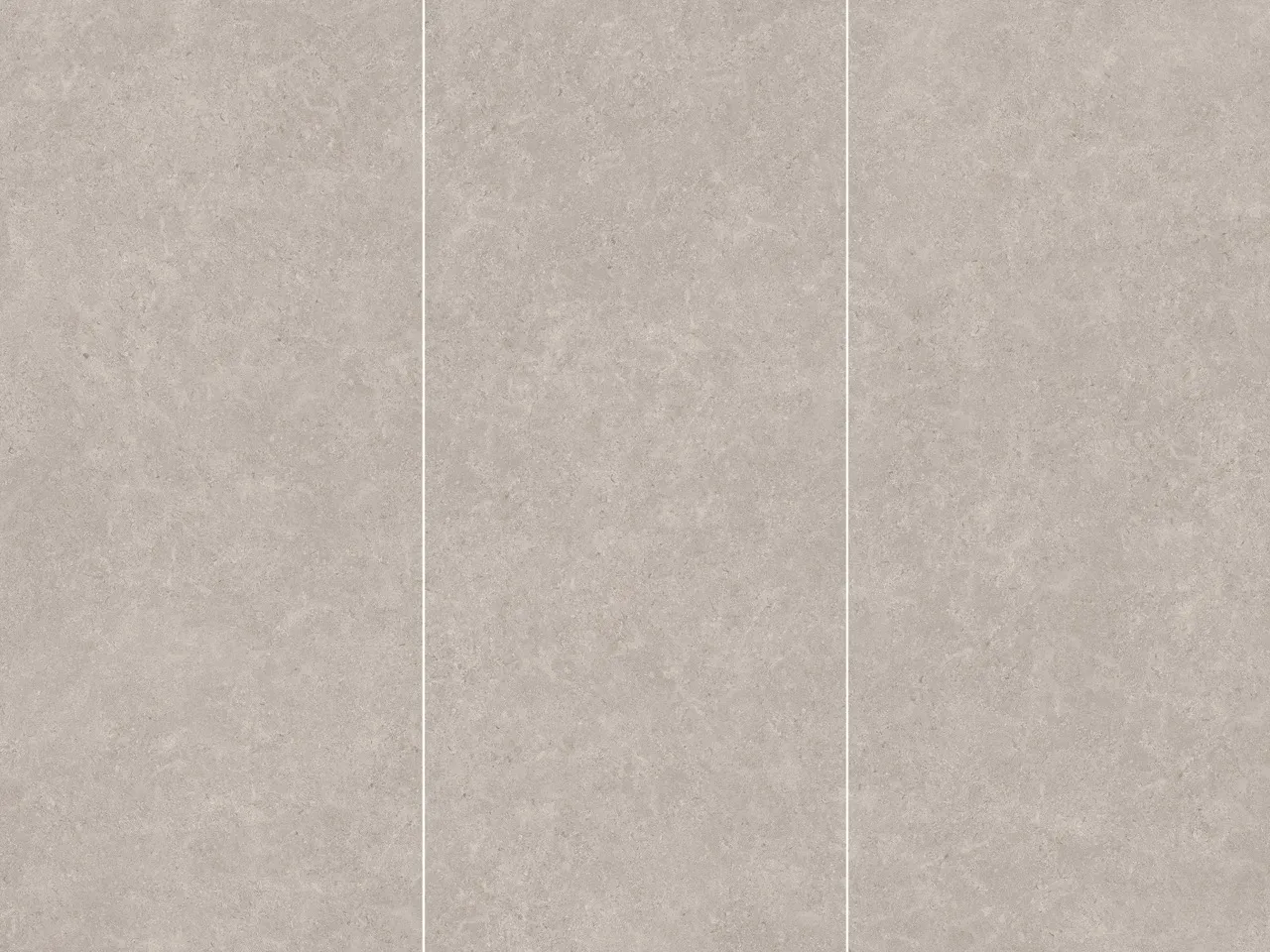 gray limestone look sintered stone multi slab layout with matte textured finish