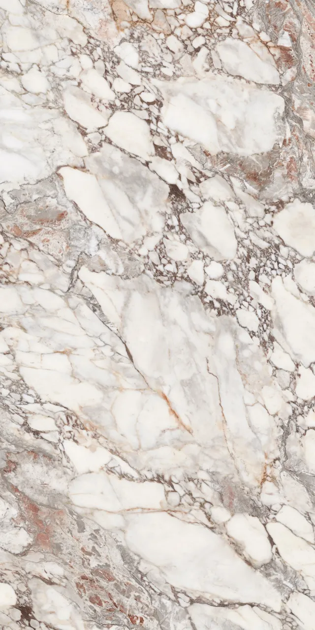 1600x3200mm marble look white sintered stone slab with natural gold veining and honed glazed surface A face