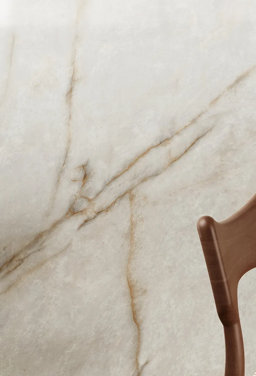 900x2700mm onyx look satin white sintered stone with gold vein surface detail MA927621LP
