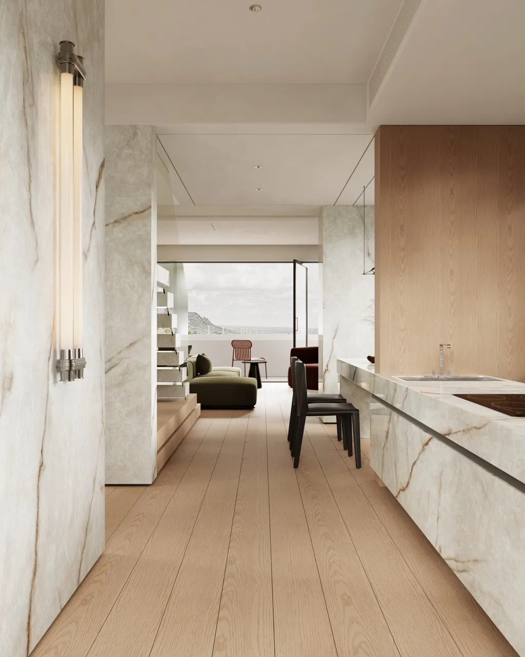 onyx look satin white sintered stone countertop application MA927621LP