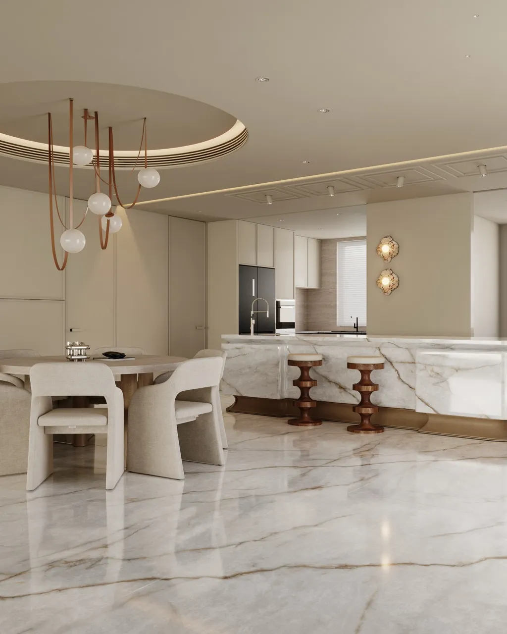 white onyx look satin sintered stone floor application MA927621LP