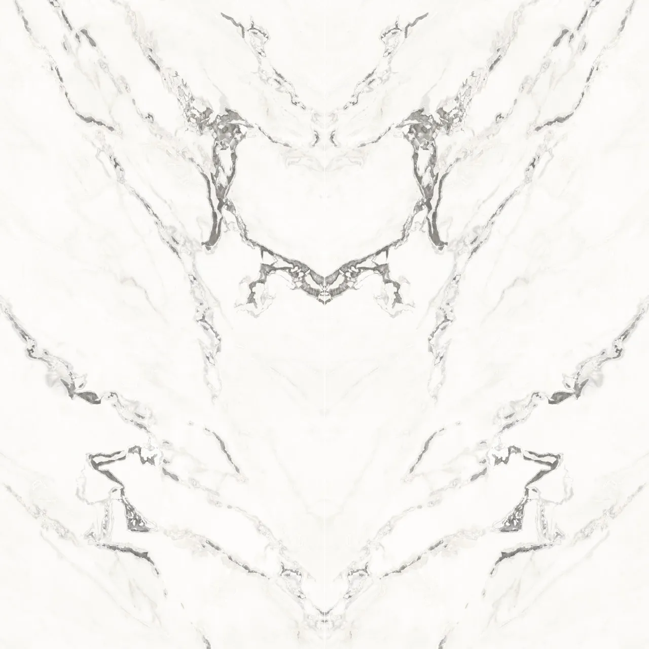 bookmatch marble look white sintered stone slab design with gray marble veining