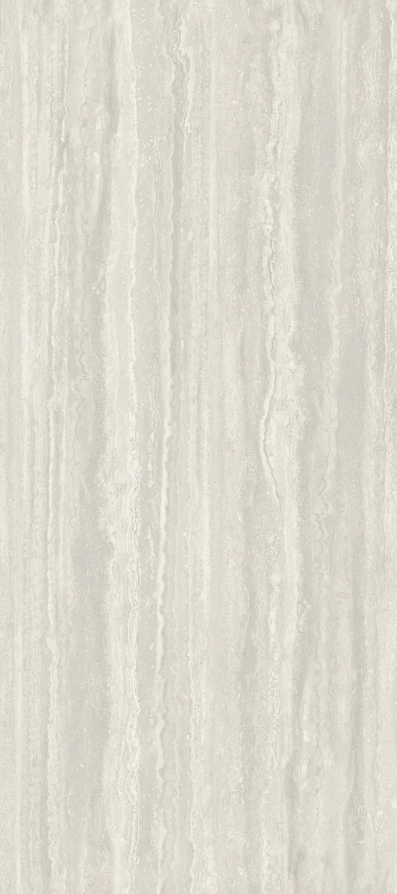 matte textured gray travertine sintered stone with natural layered stone appearance