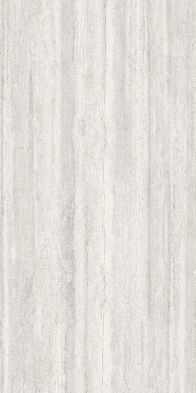 1600×3200×12mm white travertine look sintered stone slab with natural linear movement