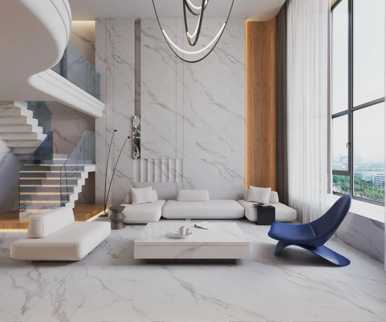 large format wood look sintered stone modern interior wall application OA163212X3047