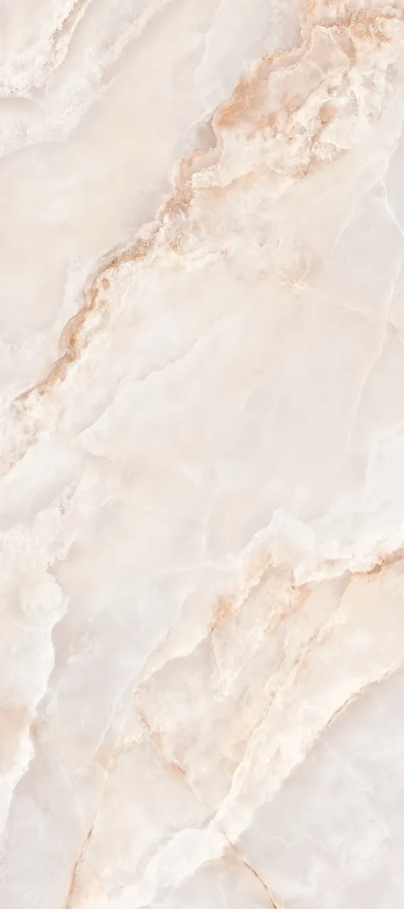 Pink white onyx look sintered stone texture detail with soft translucent crystal-like movement and blush veining