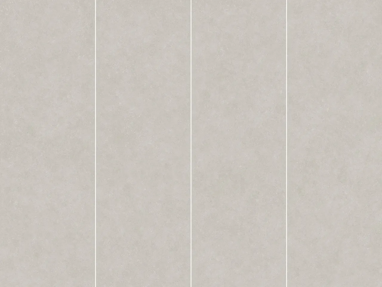 Four-panel layout of warm gray limestone look sintered stone slabs Title: Warm Gray Limestone Sintered Stone 4-Panel Layout
