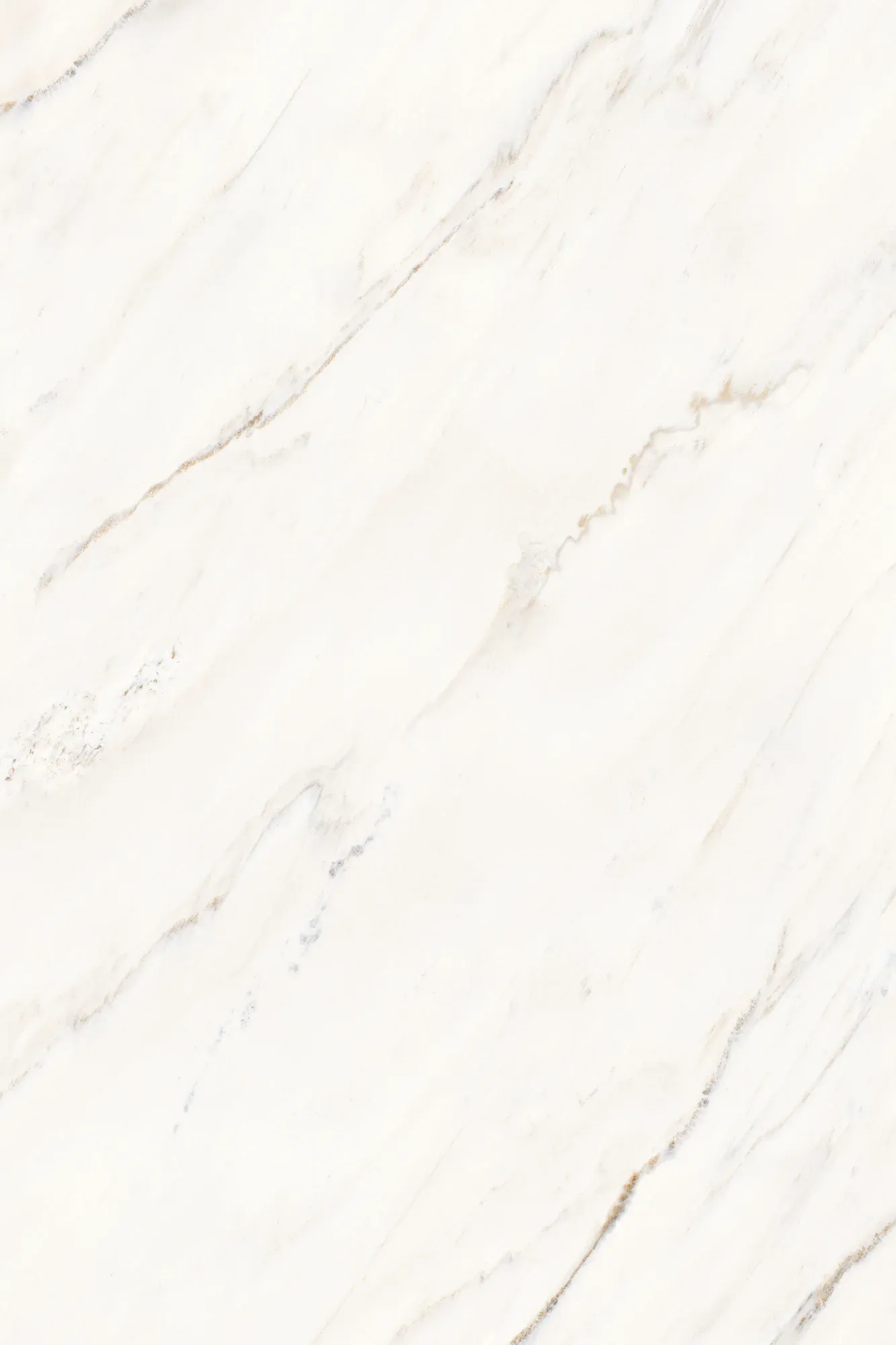 Full slab face of Aureate Drift white and gold marble look sintered stone