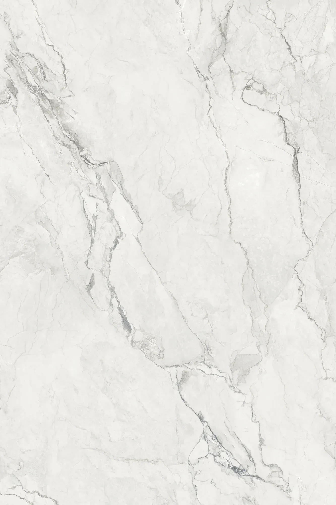 Full slab face of Camouflage white gray marble look sintered stone