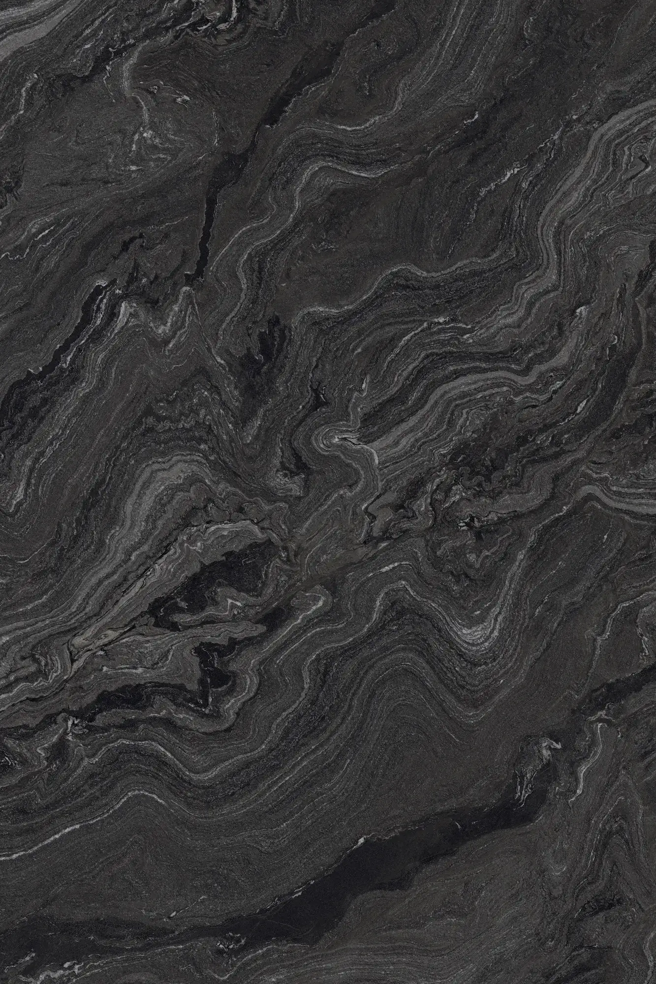 Full slab face of Gucci Black black marble look sintered stone
