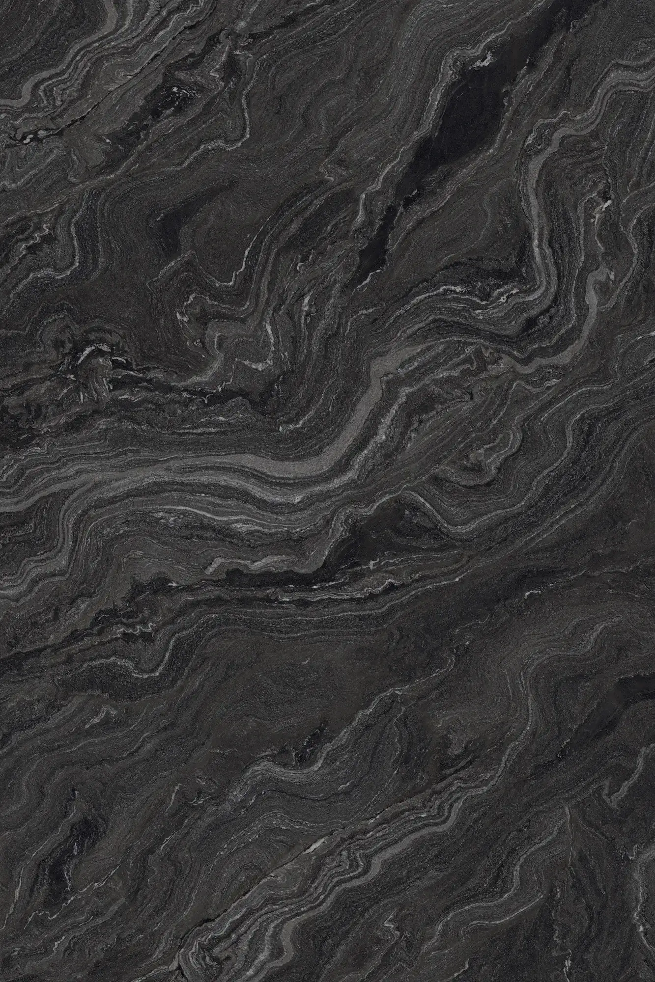 Full slab face of Gucci Black black marble look sintered stone