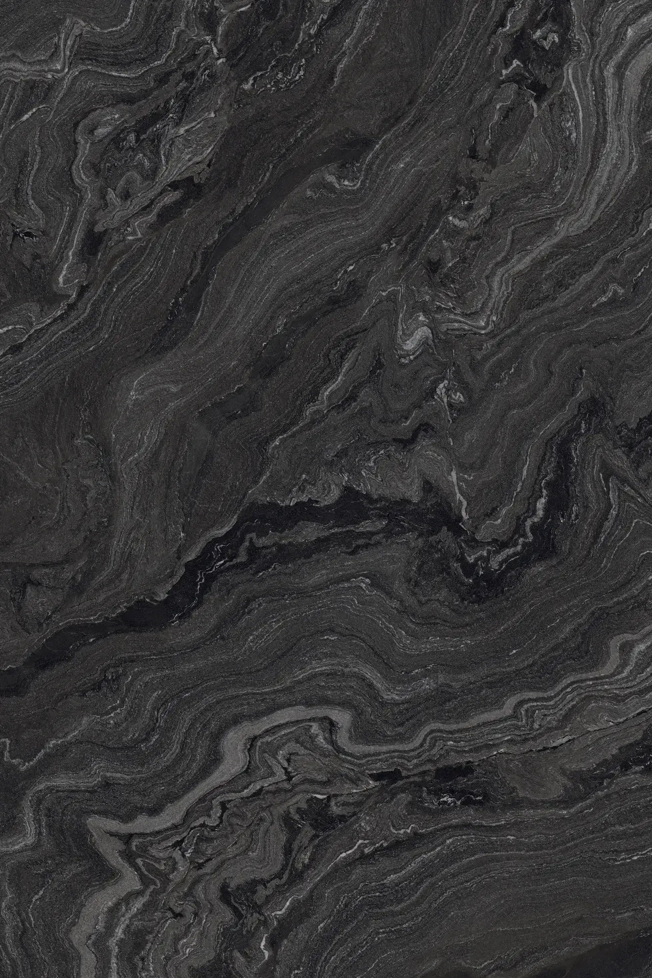 Full slab face of Gucci Black black marble look sintered stone