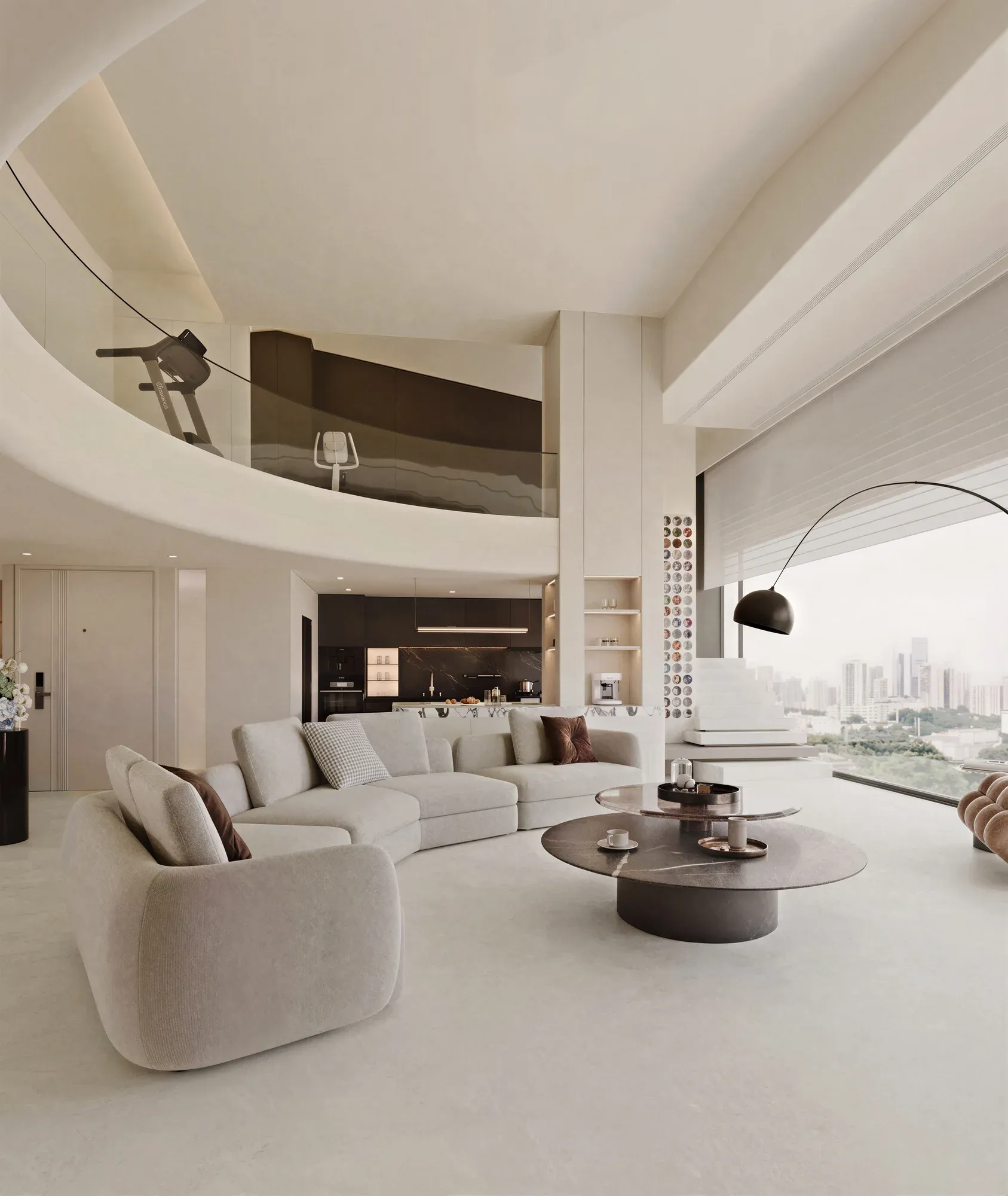 Health Care cream beige sintered stone used in a cream living room floor