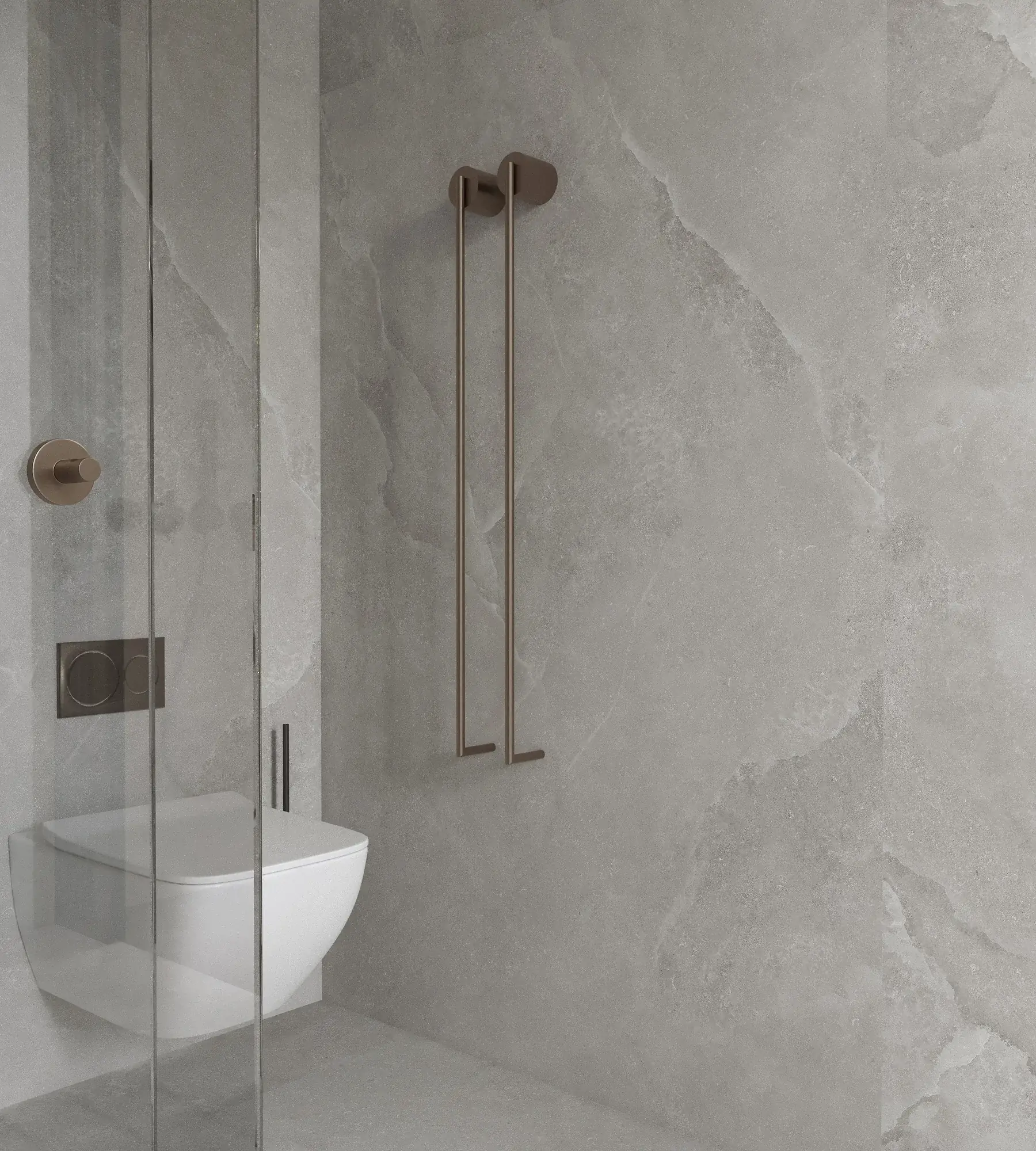 Jadeite Vein Gray gray sintered stone used in a shower wall detail