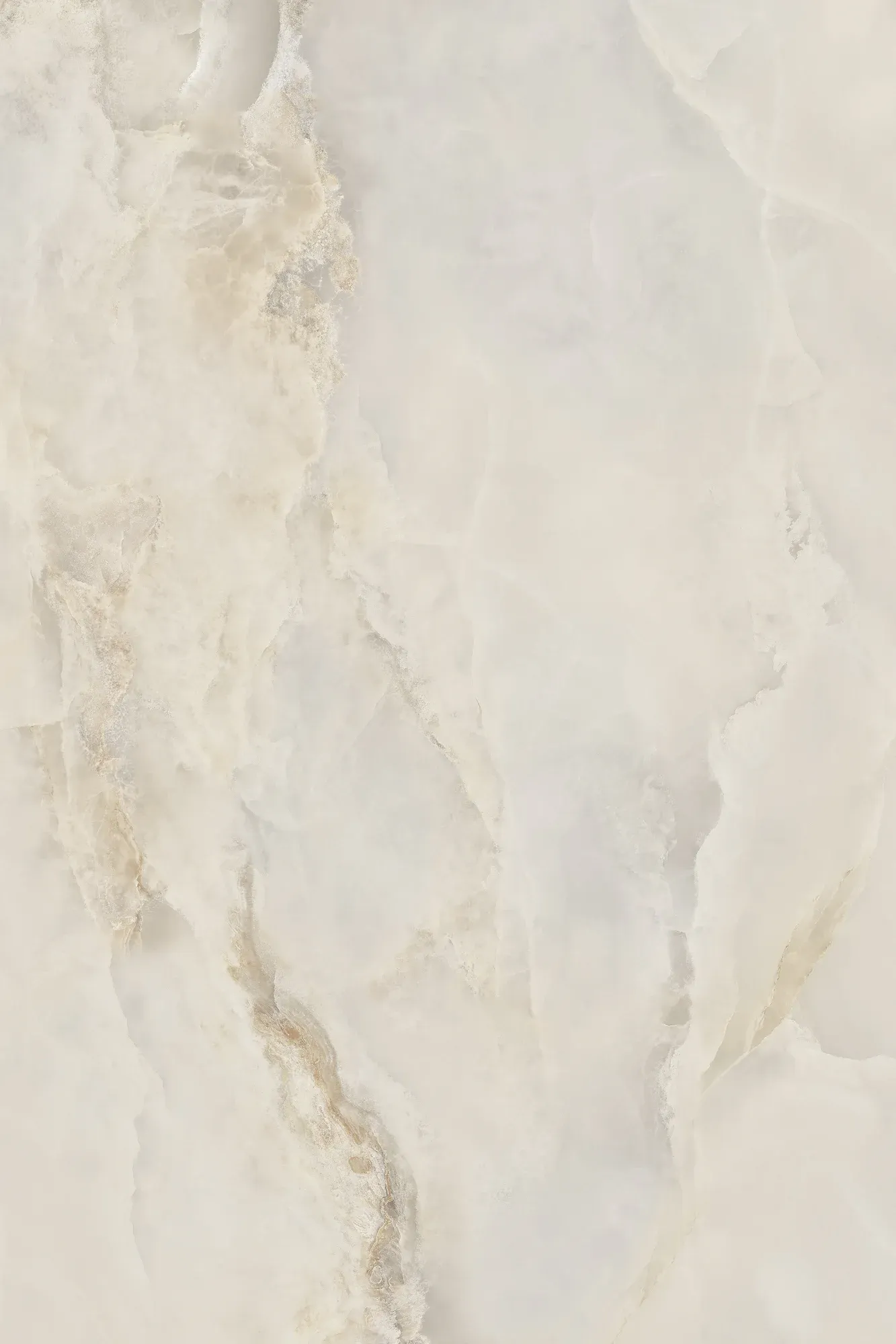 Full slab face of Raphael Jade Beige beige onyx look sintered stone
