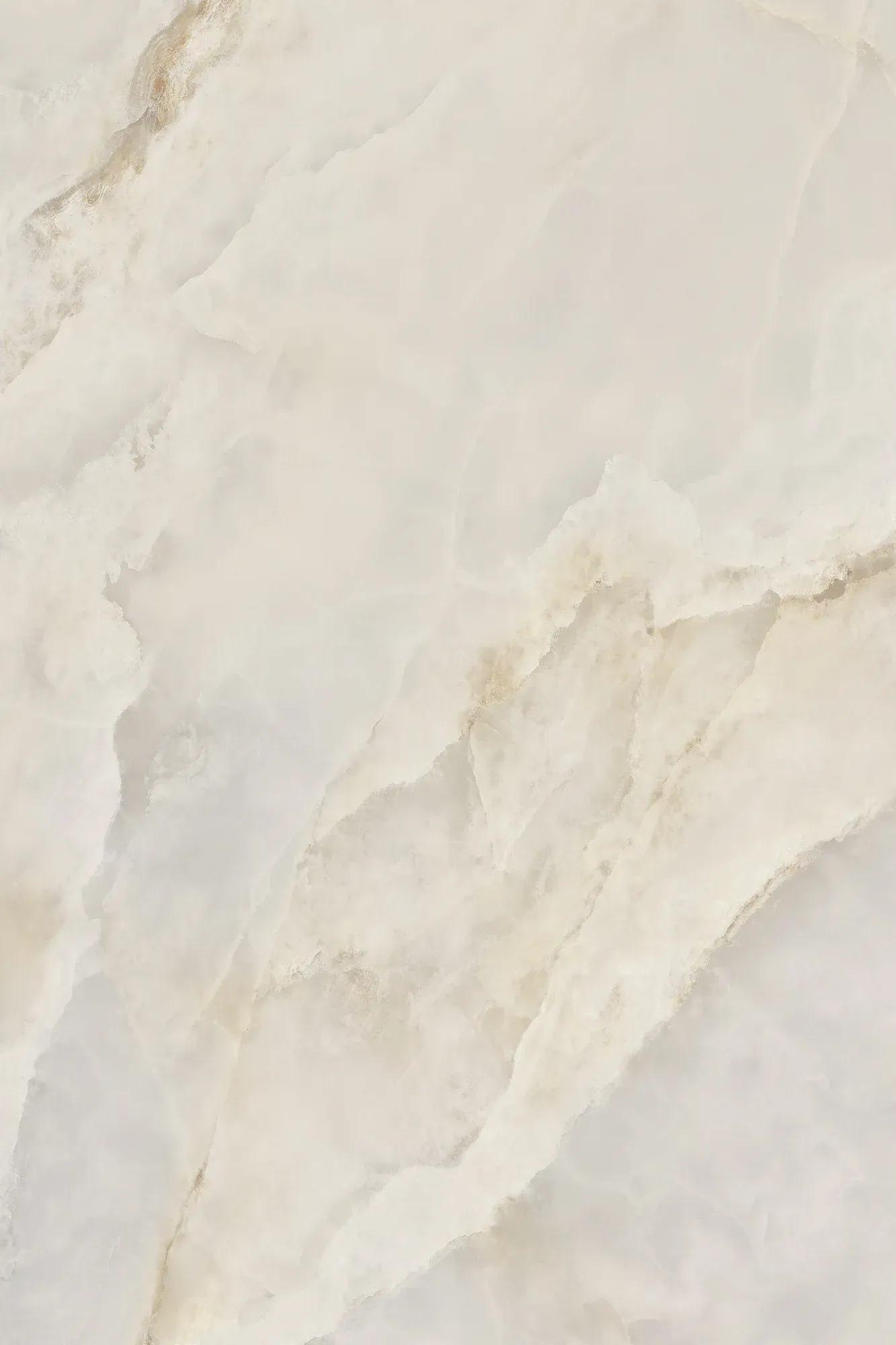 Full slab face of Raphael Jade Beige beige onyx look sintered stone
