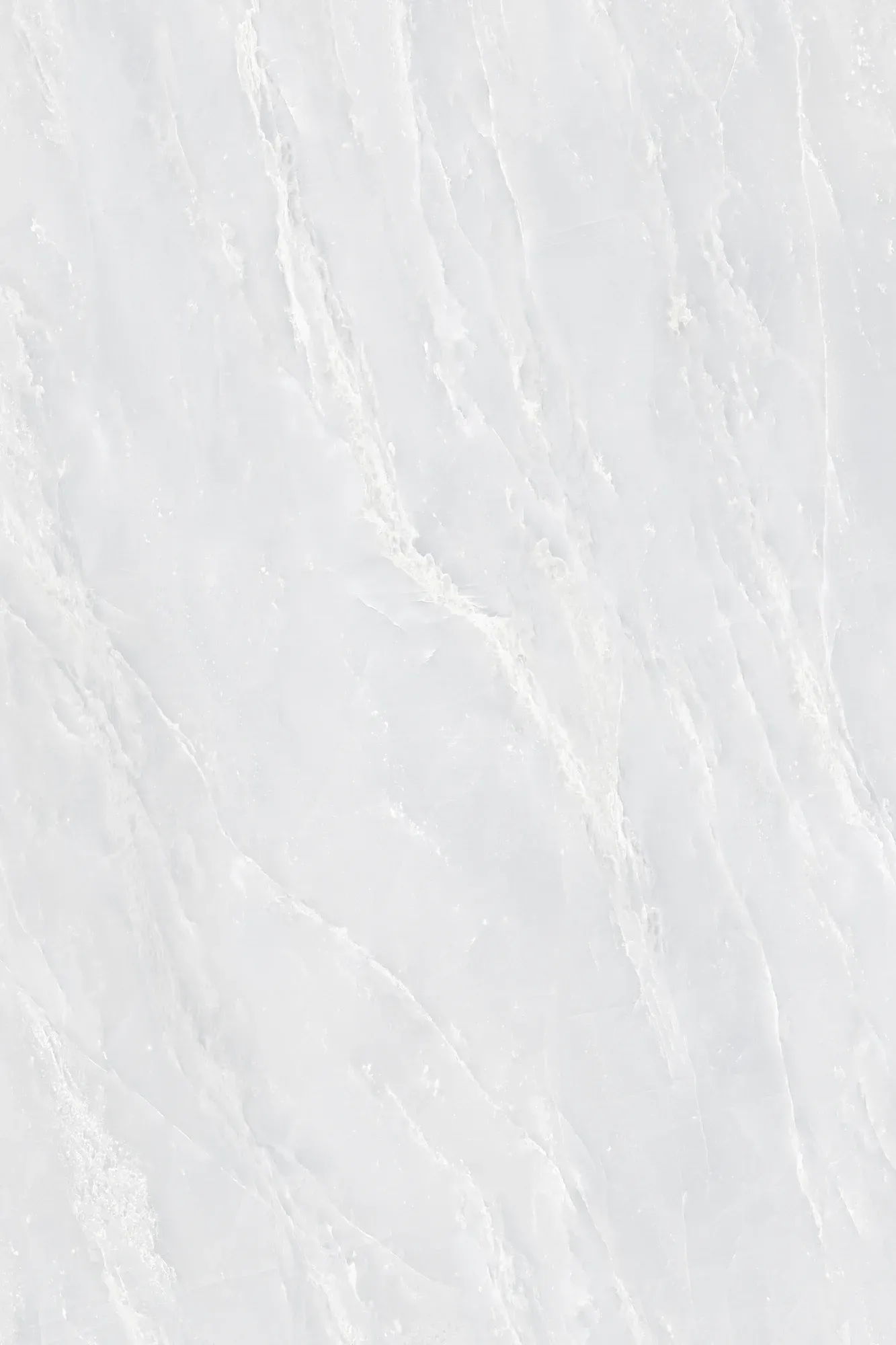 Full slab face of Royal White Jade white onyx look sintered stone