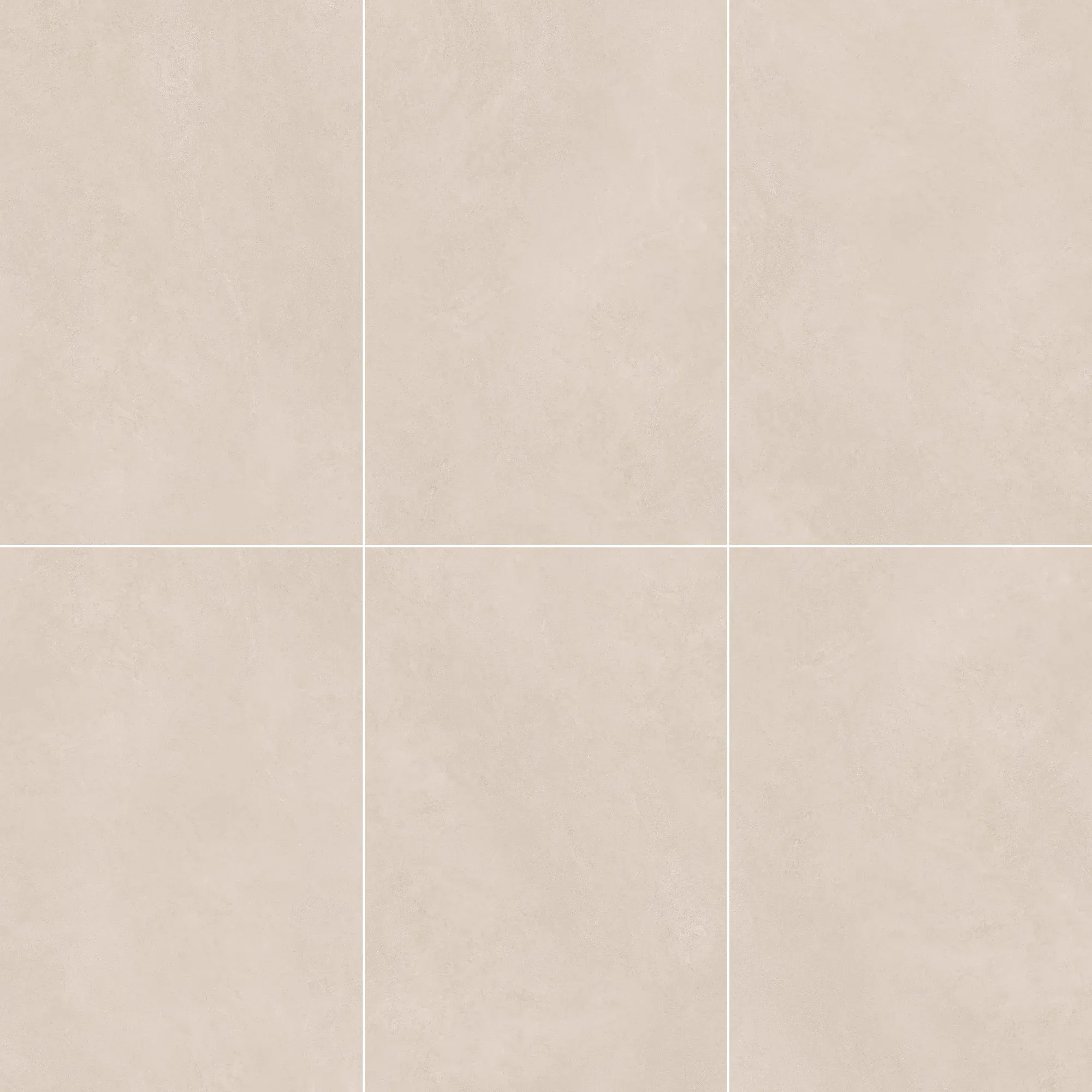 Six coordinated Veil Crema beige limestone look sintered stone slab faces