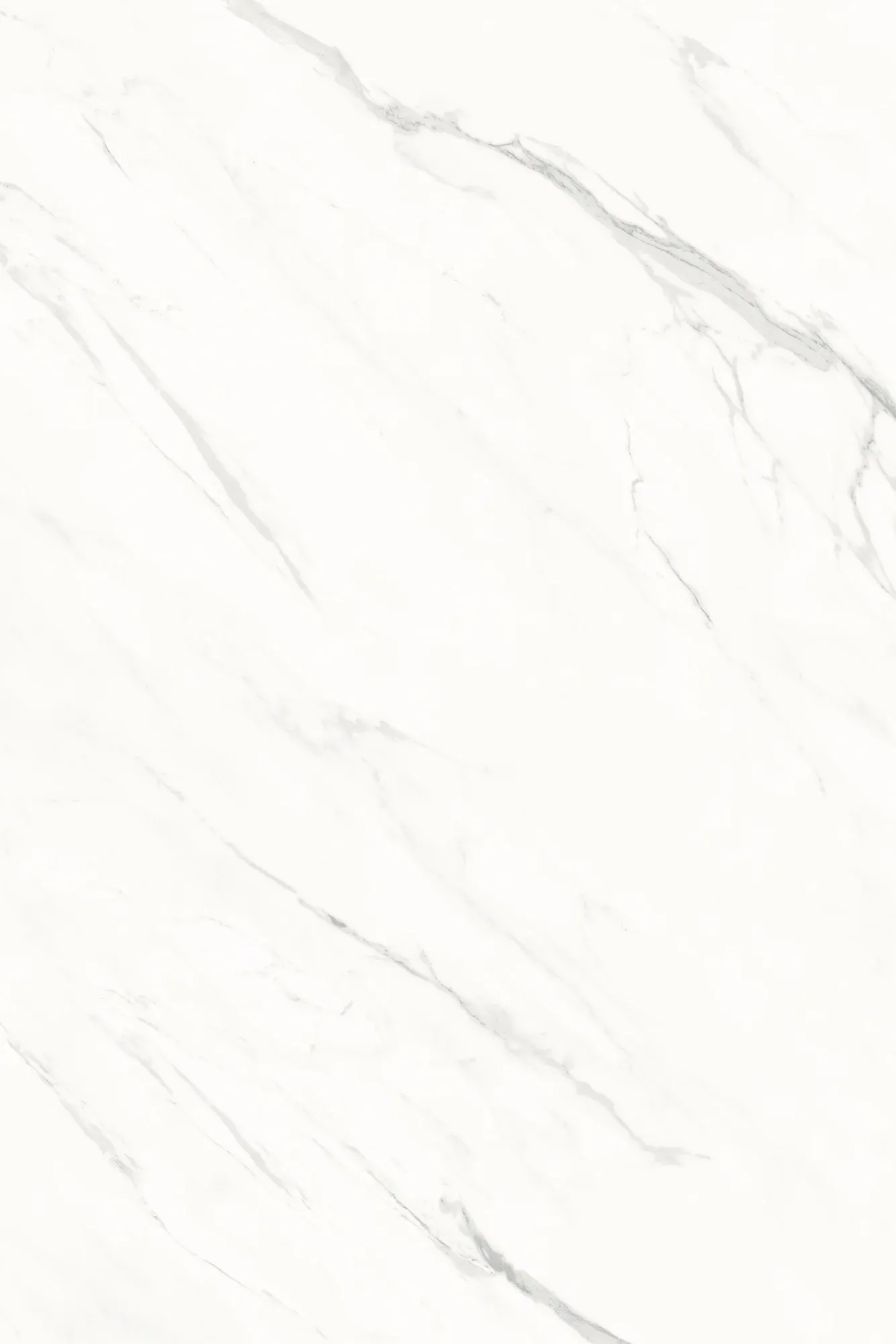 Full slab face of White Carrara white gray marble look sintered stone