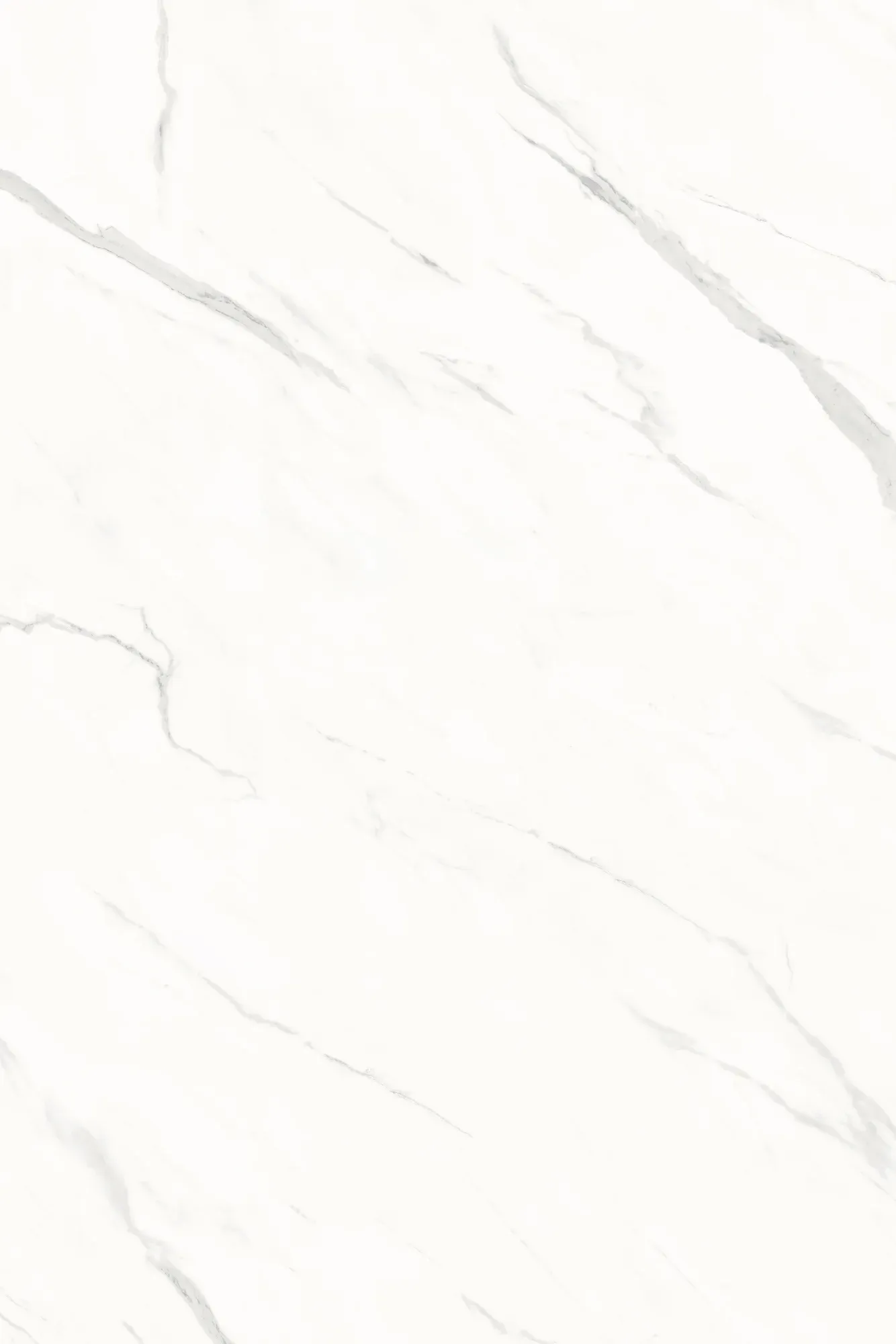 Full slab face of White Carrara white gray marble look sintered stone